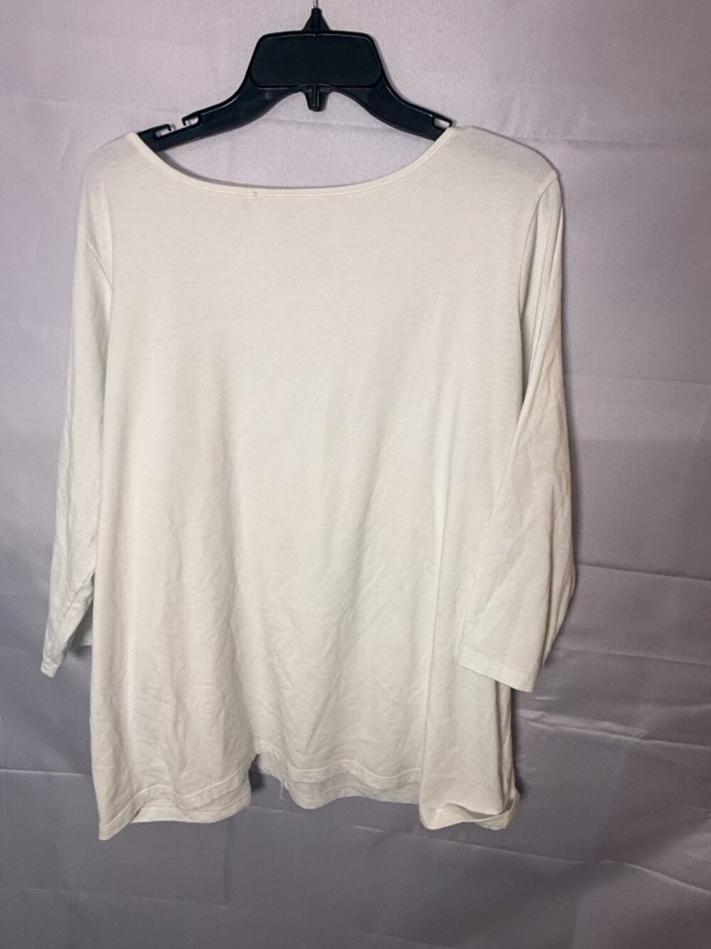 Isaac Mizrahi New York XXL Ivory 3/4 Sleeve Knit Top